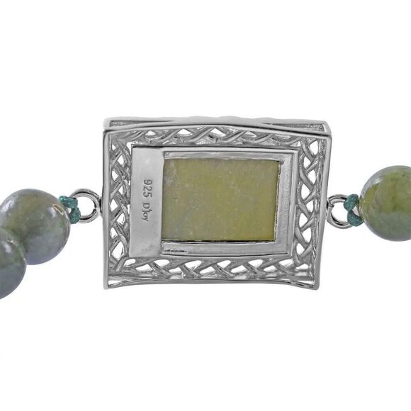 New, Connemara Marble Bracelet, in Platinum-over-Sterling Silver, 7.25 inches - Picture 6 of 8
